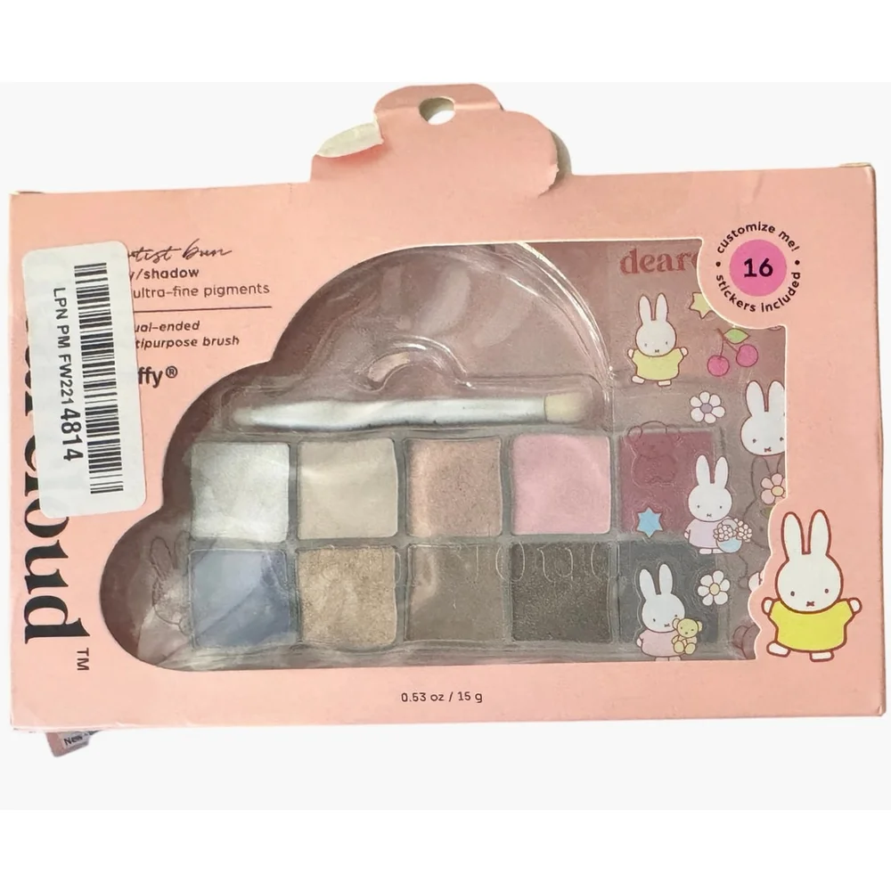 Dearcloud x Miffy Eyeshadow Palette 10 Shadows plus brush and Sticker Set